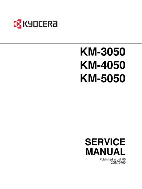 Kyocera km3050 4050 5050 full service manual. - Volumes rares de la bibliothèque du cogner..