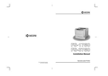 Kyocera mita fs 1750 3750 printer service manual. - Maytag centennial top load washer manual.