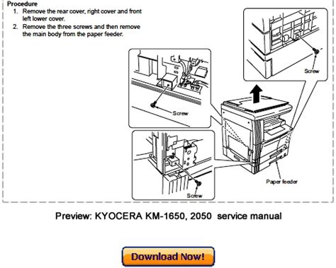 Kyocera mita km 1650 km 2050 manuale di riparazione. - Manuale di servizio new holland tx 32.