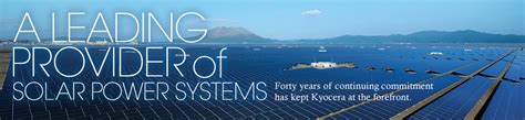 Kyocera solar. Solar Power Generating Systems / Solar Modules North, Central and...