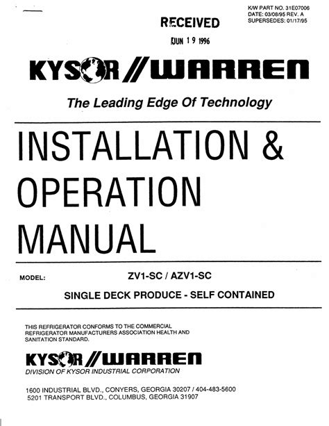 Kysor warren case installation and operation manual dx6xn. - Honda igx440 horizontal shaft engine repair manual.