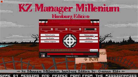 Kz manager. KZ Manager is a name shared by many similar resource management computer video games that put the player in the role of a Naziconcentration camp commandant or 'manager', where the 'resources' to be managed include, depending on the version of the game, prisoners (either Jews, Turks or Gypsies), poison gas supplies, 'normal' money and various equipment, as well as … 