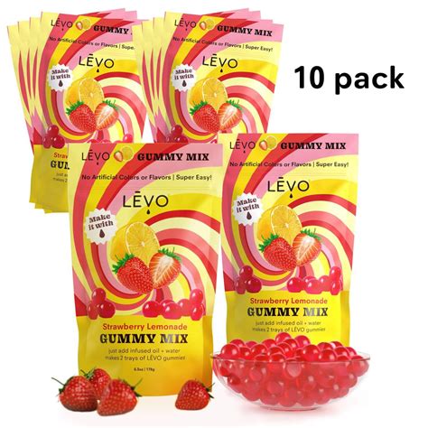 LĒVO Gummy Mix - Tart Cherry - Make Your Own Infused Gummies - Each Bag Makes 64 Gummies - 2 Pack 4.5 out of 5 stars 521 LĒVO Gummy and Candy Molds - Silicone Gummy Trays with Lids and Droppers - Set of 2 - Non-Stick Candy and Chocolate Molds - For Your LĒVO Infusion - Made from Food Grade Silicone - Tie Dye. 