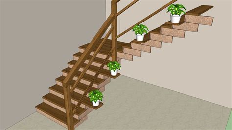 L Shaped Staircase Design Plan - Sketchup3dconstruction