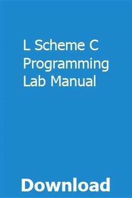 L scheme c programming lab manual. - Cd player manual eject on buick rendezvous.