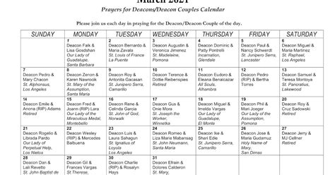 L. A. Archdiocese Deacon Retreats and Information Blogpage MONTHLY