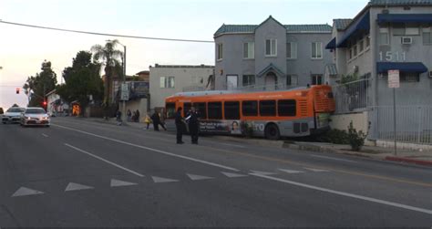 L.A. Metro bus crashes into wall; 4 hurt