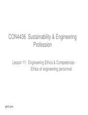 L11 Engineering Ethics Competences Ethics of engineering personnel