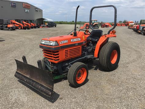 L2350 kubota for sale. Very nice low hour Kubota L2350 4x4 diesel. Just under 500 original hrs. High and low range shift transmission (I'm not a fan of hydrostatic) I've owned the tractor for 10 yrs. Just used to grade my driveway in the spring and cut a couple acres of grass down 2-3 times a year. Very little use. No issues or leaks. Oil change and filters every spring. 