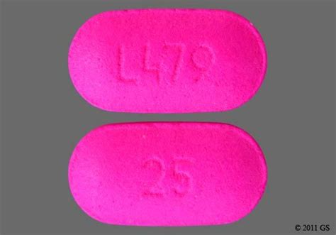 L479 pill. View All Sections. Active ingredient (in each tablet) Diphenhydramine HCl 25 mg. Purpose. Antihistamine. Uses. • temporarily relieves these symptoms due to hay fever or other upper respiratory allergies: • runny nose - • sneezing - • itchy, watery eyes - • itching of the nose or throat - • temporarily relieves ... 