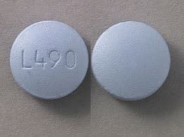 L490 blue round pill. Enter the imprint code that appears on the pill. Example: L484; Select the the pill color (optional). Select the shape (optional). Alternatively, search by drug name or NDC code using the fields above. Tip: Search for the imprint first, then refine by color and/or shape if you have too many results. 