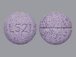purple round Pill with imprint l521 tablet, chewable for treatment of Arthritis, Juvenile, Arthritis, Rheumatoid, Asthma, Bursitis, Dysmenorrhea, Fever, Gout .... 