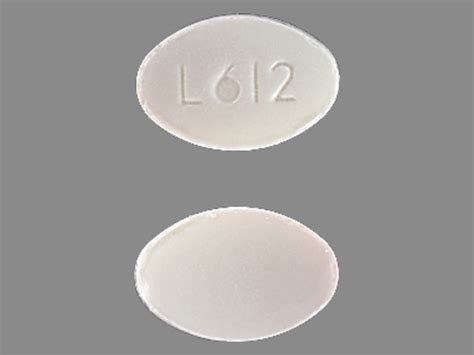 L612 pill white oval. Enter the imprint code that appears on the pill. Example: L484; Select the the pill color (optional). Select the shape (optional). Alternatively, search by drug name or NDC code using the fields above. Tip: Search for the imprint first, then refine by color and/or shape if you have too many results. 