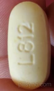 L812 yellow pill. Enter the imprint code that appears on the pill. Example: L484 Select the the pill color (optional). Select the shape (optional). Alternatively, search by drug name or NDC code using the fields above.; Tip: Search for the imprint first, then refine by color and/or shape if you have too many results. 