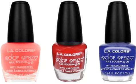 LA COLORS Nail Polish 3 Pack COLOR POP Blue Red Green FREE …