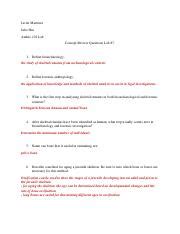 Lab 7 (Concept Review Questions) - Bioarchaeology and ... - Quizlet - wintechmobiles.com
