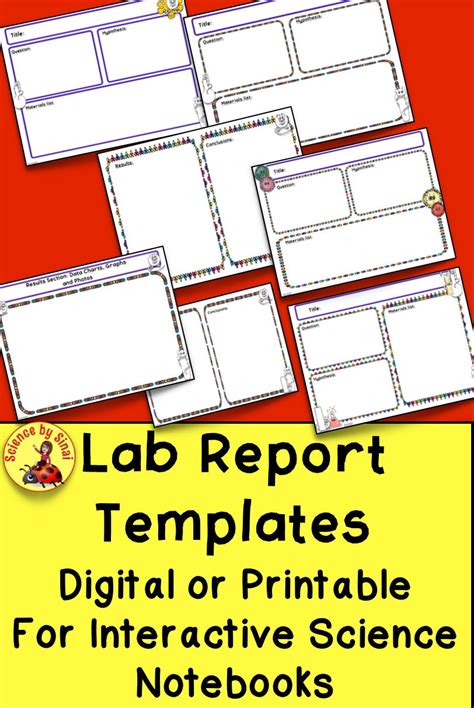 LAB REPORT TEMPLATES Digital Science Interactive Notebook Printables Interactive science