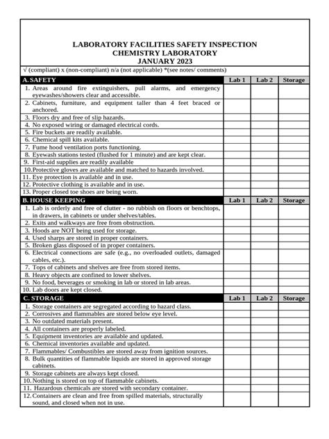 Lab Safety Supplies Checklist - Workstation Industries - wintechmobiles.com