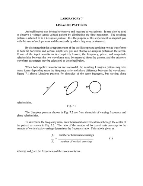 LABORATORY 7 LISSAJOUS PATTERNS An oscilloscope can …