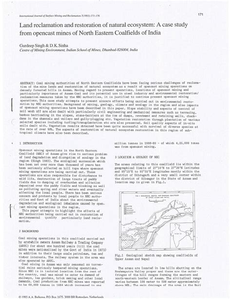 Land reclamation and restoration of natural ecosystem: A case study ... - muktibox.com