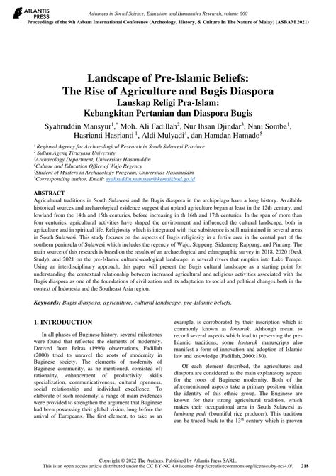 Landscape of Pre-Islamic Beliefs: The Rise of Agriculture and Bugis ... - wintechmobiles.com