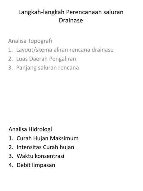 Langkah-langkah perencanaan drainase - KUMPUL … - raincitystudios.com