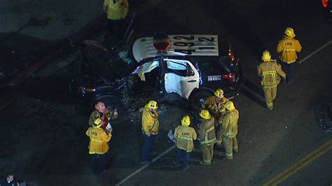 LAPD officer involved in crash; ambulances sent to scene