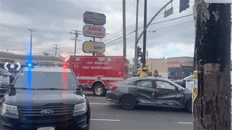 LAPD officer involved in crash with sedan in Pico-Union neighborhood