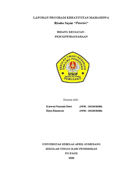 LAPORAN AKHIR KERJA PRAKTEK PROGRAM KREATIVITAS MAHASISWA PEMANFAATAN ... - raincitystudios.com