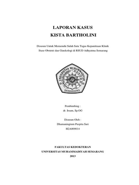 LAPORAN KASUS KISTA Bartolini Dr. Irsyam PDF - Scribd