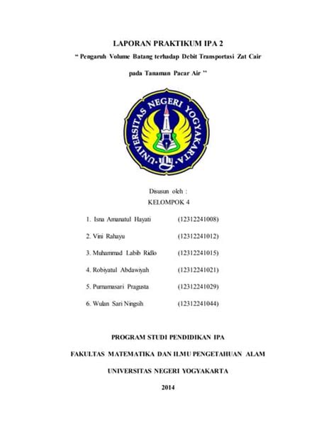 Laporan praktikum ipa 2 kapilaritas | DOCX - SlideShare - wintechmobiles.com