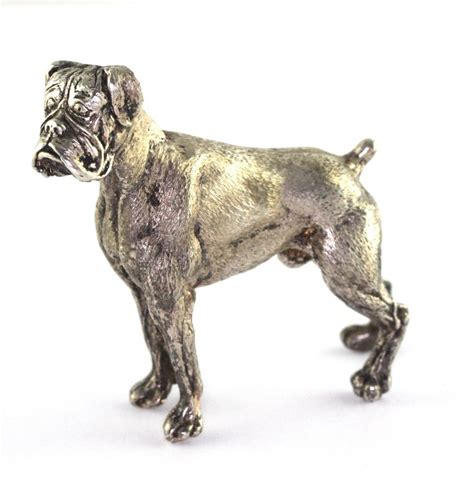 Large Vintage Italian Handmade Sterling Silver Boxer Dog ... - Chairish - muktibox.com