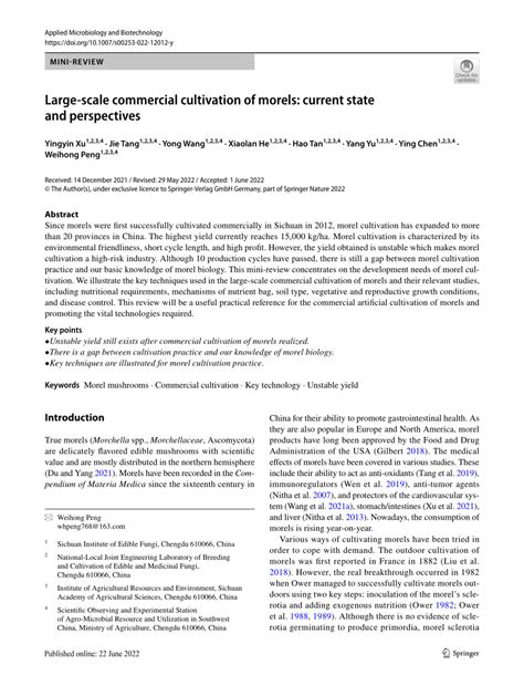 Large-scale commercial cultivation of morels: current state and ... - muktibox.com