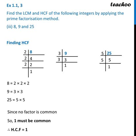 Lcm And Hcf Of 8 9 25 By Prime Factorization Method - wintechmobiles.com
