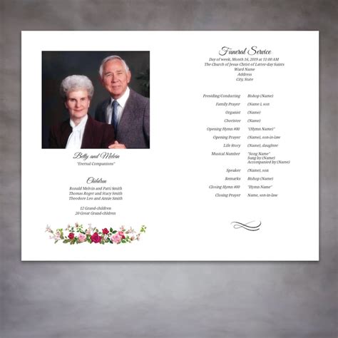LDS Funeral Program Memorial Service Program Order of Etsy Australia