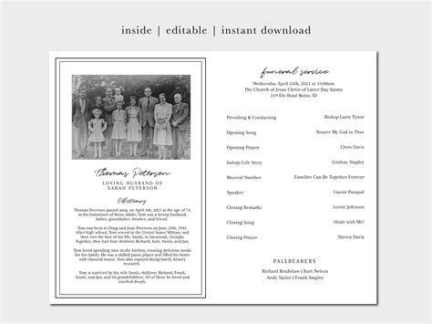 LDS Funeral Program Memorial Service Program Order of Etsy in 2020