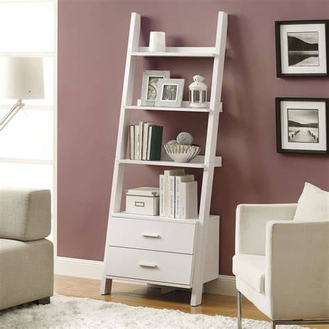 Leaning Bookcases & Ladder Shelves | Ladder Bookshelf - raincitystudios.com