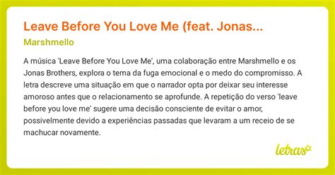 LEAVE BEFORE YOU LOVE ME (TRADUÇÃO) - Marshmello - LETRAS.MUS.BR