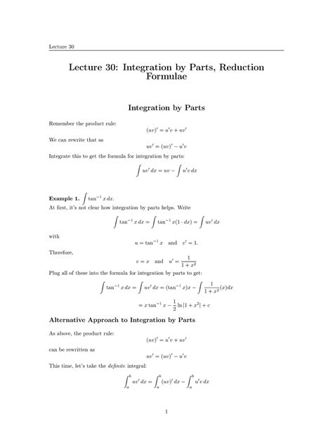 Lecture 30: Integration by Parts - MIT OpenCourseWare - wintechmobiles.com