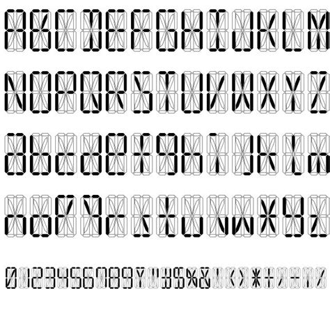 LED 16 Segment Font Segmentation, Seven segment display, Led