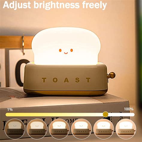 LED Bread Maker Night Light USB Charging Dimming Toast Lamp …