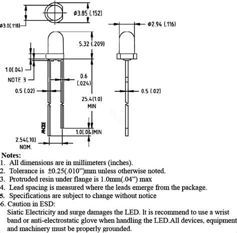 LED Dioda 3mm 4V Bijela LL-304WC2E-W2-3TC