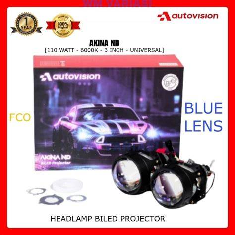 LED Headlamp BiLED 3" Projector Akina ND 125W Blue Lens 3 Inch ... - raincitystudios.com