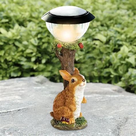 LED Solar Light Animal Deer Sculpture Resin Statue Decor 2Q1