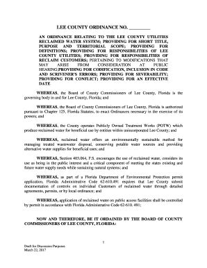 LEE COUNTY ORDINANCE NO. 17-01