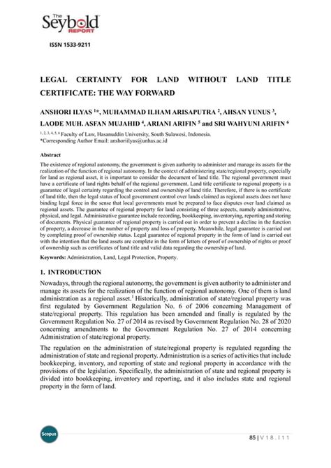 Legal Certainty In Providing Certificate Of Land Rights From The ... - wintechmobiles.com