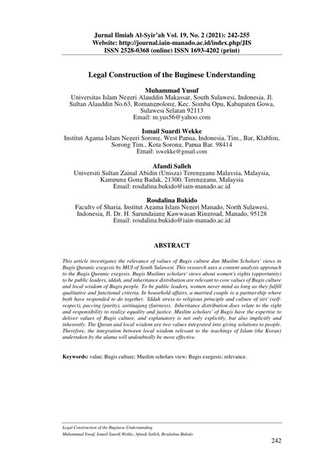 Legal Construction of the Buginese Understanding - Neliti - wintechmobiles.com