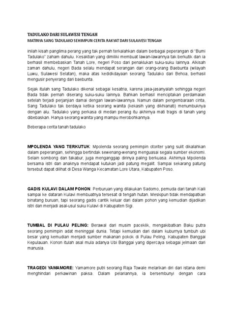 Legenda dan Sejarah Suku Kaili | PDF - Scribd - wintechmobiles.com