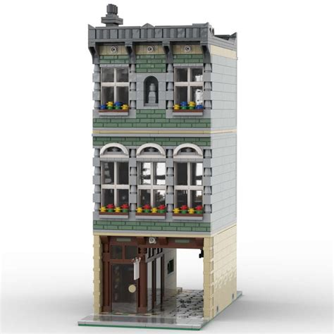 LEGO MOC Modular Sand Green Shop by cjtonic Rebrickable Build with LEGO