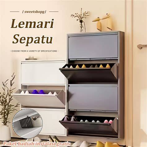 Lemari Sepatu Baja Rak Sepatu Minimalis Besi Lemari Sepatu Tertutup ... - raincitystudios.com